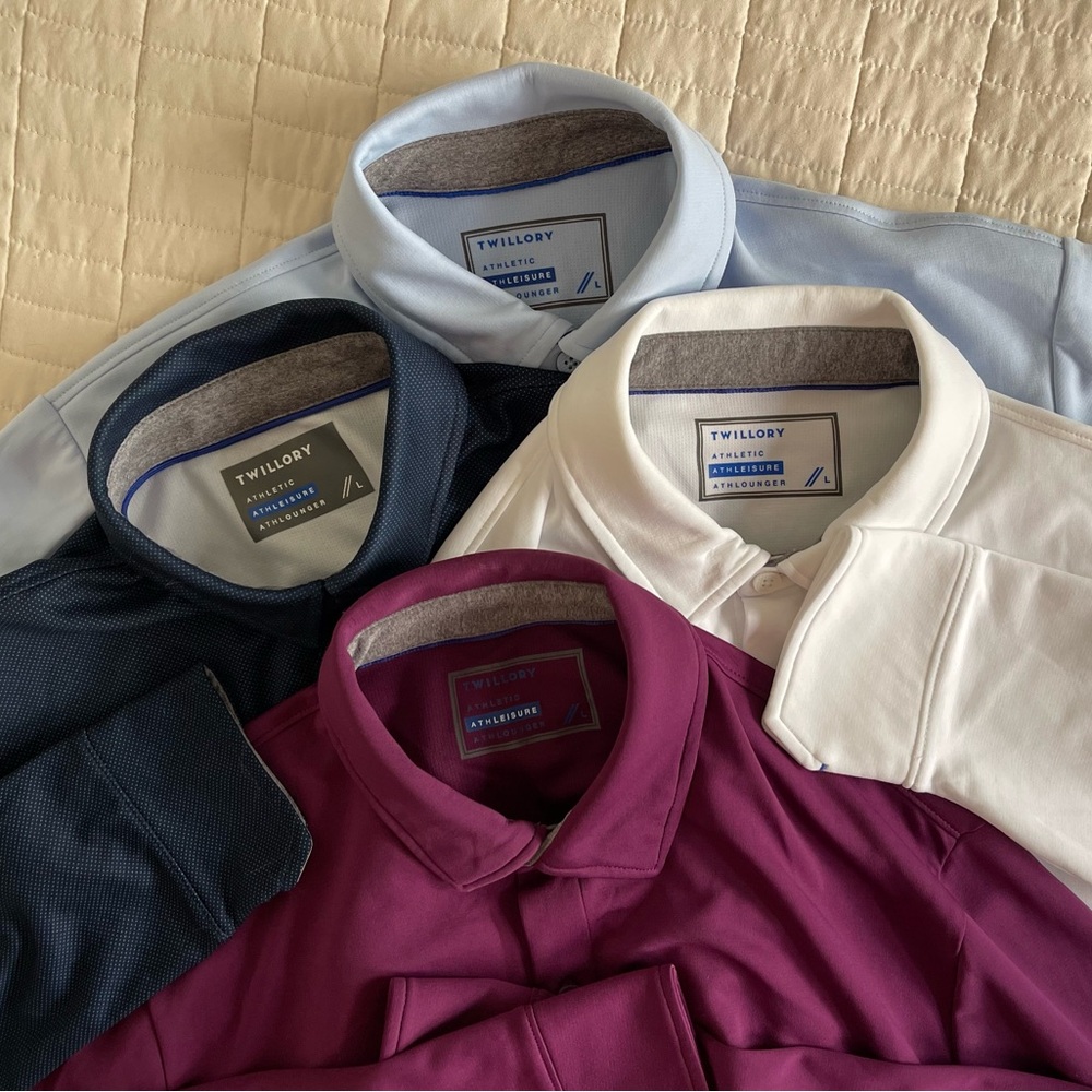 Four Men’s NEW Twillory Button Down Polos - Size L
